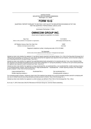 Thumbnail Omnicom Group 10-Q Quarterly Report FY2018 