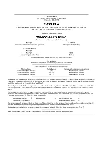 Thumbnail Omnicom Group 10-Q Quarterly Report FY2019 