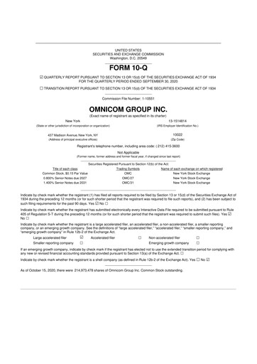 Thumbnail Omnicom Group 10-Q Quarterly Report FY2020 