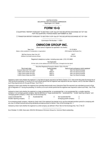 Thumbnail Omnicom Group 10-Q Quarterly Report FY2022 