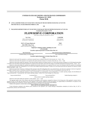 Thumbnail Flowserve
 10-K Annual Report 2016