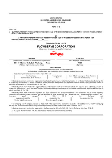 Thumbnail Flowserve
 10-Q Quarterly Report FY2021 