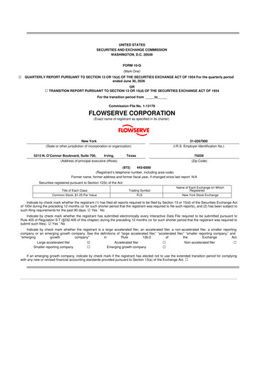 Thumbnail Flowserve
 10-Q Quarterly Report FY2026 