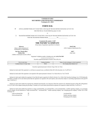 Thumbnail Wendy’s 10-K Annual Report 2024