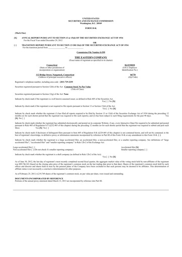 Thumbnail The Eastern Company 10-K Annual Report 2012