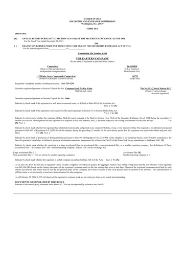 Thumbnail The Eastern Company 10-K Annual Report 2013