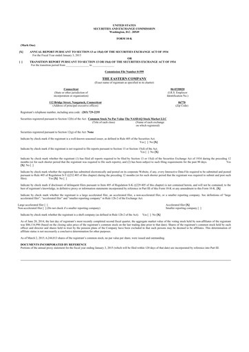 Thumbnail The Eastern Company 10-K Annual Report 2014