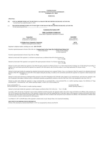 Thumbnail The Eastern Company 10-K Annual Report 2016