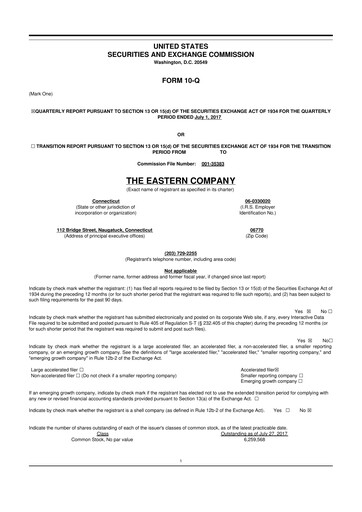 Thumbnail The Eastern Company 10-Q Quarterly Report FY2017 