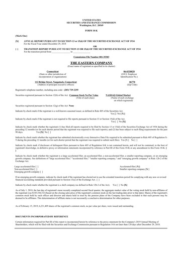 Thumbnail The Eastern Company 10-K Annual Report 2018