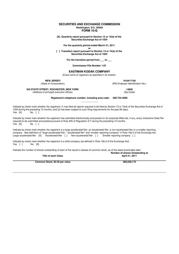 Thumbnail Eastman Kodak Company 10-Q Quarterly Report FY2011 