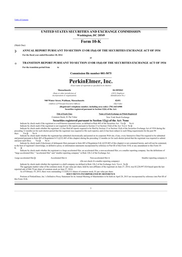 Thumbnail Revvity 10-K Annual Report 2014