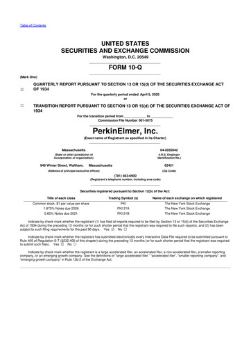 Thumbnail Revvity 10-Q Quarterly Report FY2020 