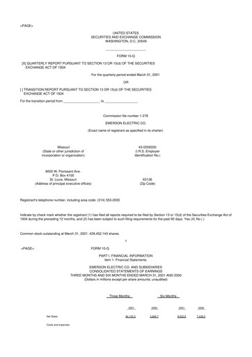 Thumbnail Emerson 10-Q Quarterly Report FY 