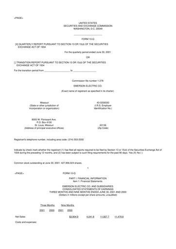 Thumbnail Emerson 10-Q Quarterly Report FY 