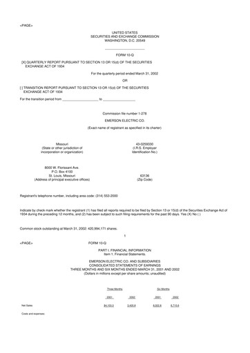 Thumbnail Emerson 10-Q Quarterly Report FY 