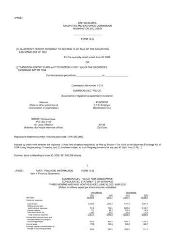 Thumbnail Emerson 10-Q Quarterly Report FY 
