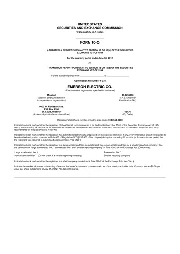 Thumbnail Emerson 10-Q Quarterly Report FY2012 