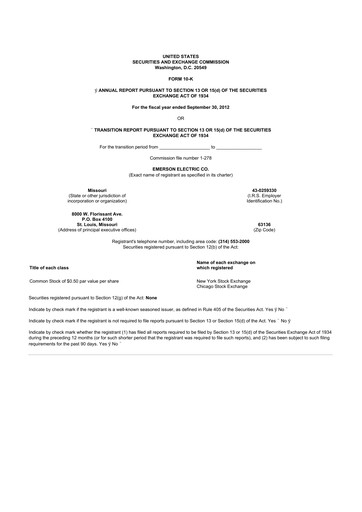Thumbnail Emerson 10-K Annual Report 2012
