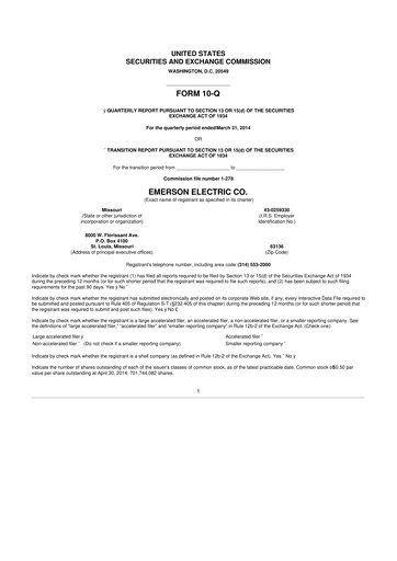 Thumbnail Emerson 10-Q Quarterly Report FY2014 