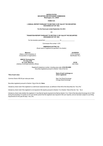 Thumbnail Emerson 10-K Annual Report 2014