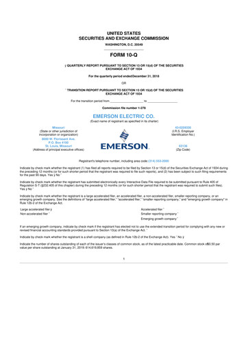 Thumbnail Emerson 10-Q Quarterly Report FY2019 