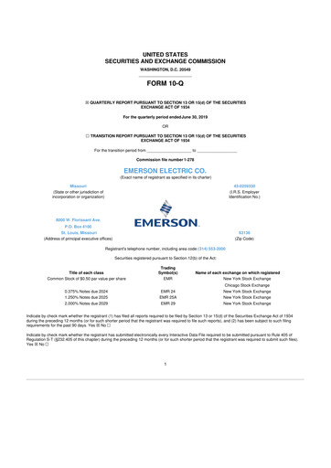 Thumbnail Emerson 10-Q Quarterly Report FY2019 