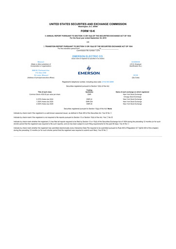 Thumbnail Emerson 10-K Annual Report 2019