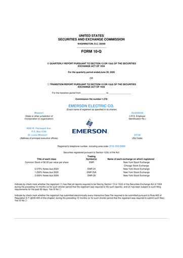 Thumbnail Emerson 10-Q Quarterly Report FY2020 