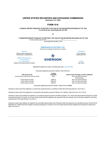 Thumbnail Emerson 10-K Annual Report 2021