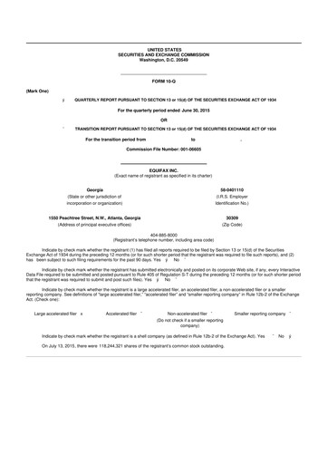 Vorschaubild Equifax 10-Q Quartalsbericht 2015 