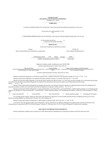 Thumbnail Equifax 10-K Annual Report 2019