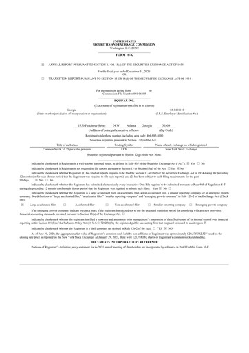 Thumbnail Equifax 10-K Annual Report 2020