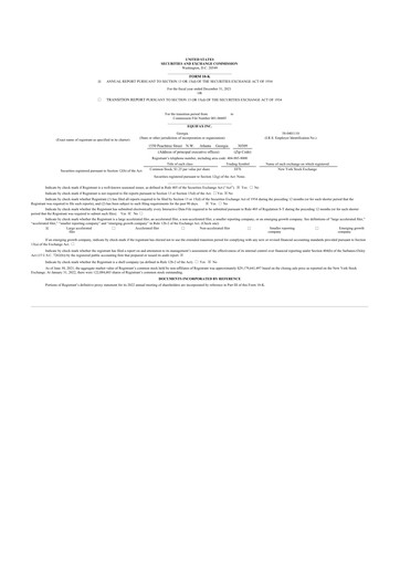 Thumbnail Equifax 10-K Annual Report 2021