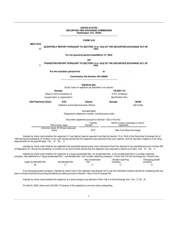 Vorschaubild Equifax 10-Q Quartalsbericht 2022 