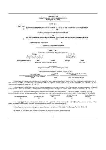 Vorschaubild Equifax 10-Q Quartalsbericht 2025 