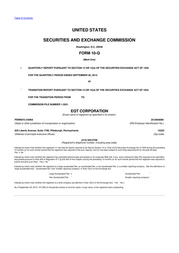 Vorschaubild EQT Corporation
 10-Q Quartalsbericht 2014 