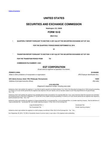 Vorschaubild EQT Corporation
 10-Q Quartalsbericht 2016 