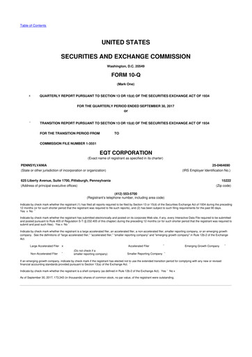 Vorschaubild EQT Corporation
 10-Q Quartalsbericht 2017 