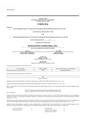 Thumbnail Kingstone Companies 10-K Annual Report 2024