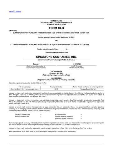 Thumbnail Kingstone Companies 10-Q Quarterly Report FY2025 