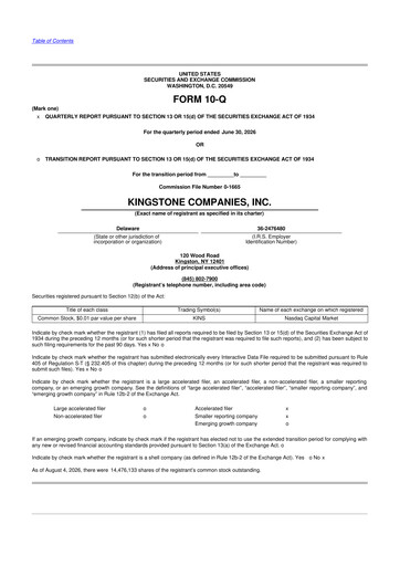 Thumbnail Kingstone Companies 10-Q Quarterly Report FY2026 