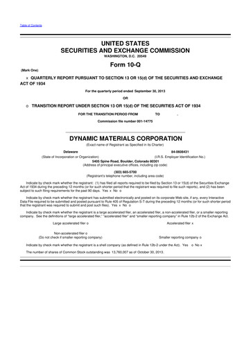 Miniature DMC Global 10-Q Rapport trimestriel 2013 