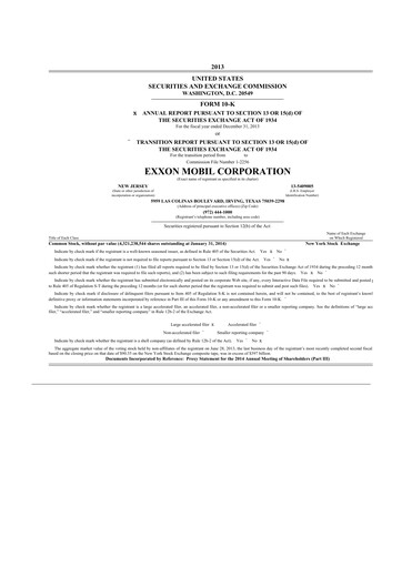 Thumbnail Exxon Mobil 10-K Annual Report 2013