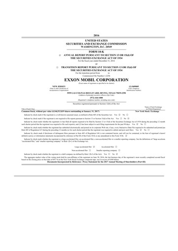 Thumbnail Exxon Mobil 10-K Annual Report 2016