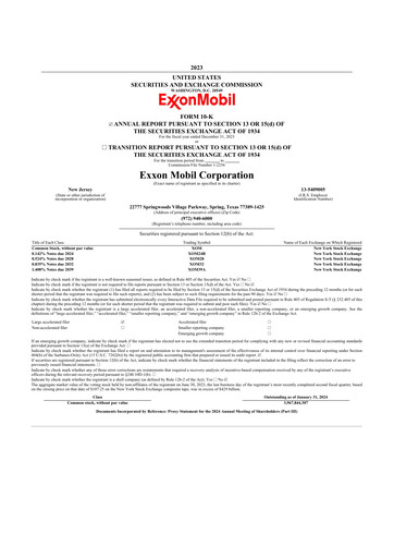 Thumbnail Exxon Mobil 10-K Annual Report 2023