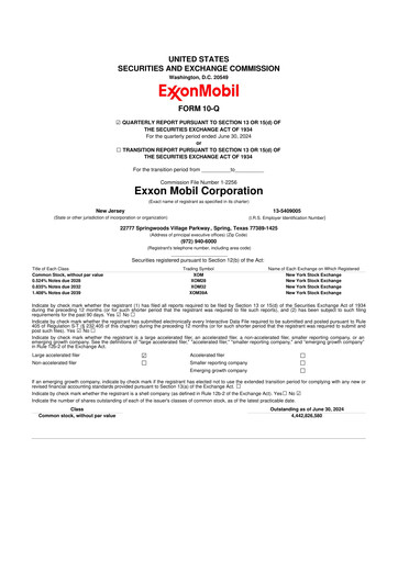 Thumbnail Exxon Mobil 10-Q Quarterly Report FY2024 