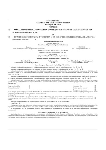 Thumbnail Farmer Brothers
 10-K Annual Report 2023