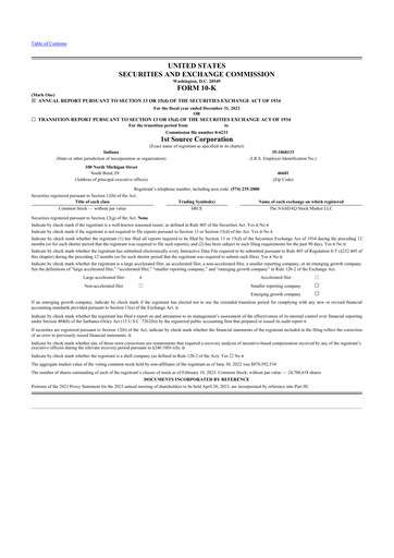 Thumbnail 1st Source
 10-K Annual Report 2022