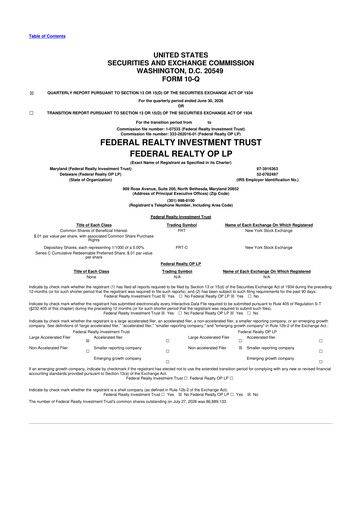 Thumbnail Federal Realty Investment Trust
 10-Q Quarterly Report FY2026 